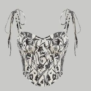 Floral Print Shoulder Tie Cami Top